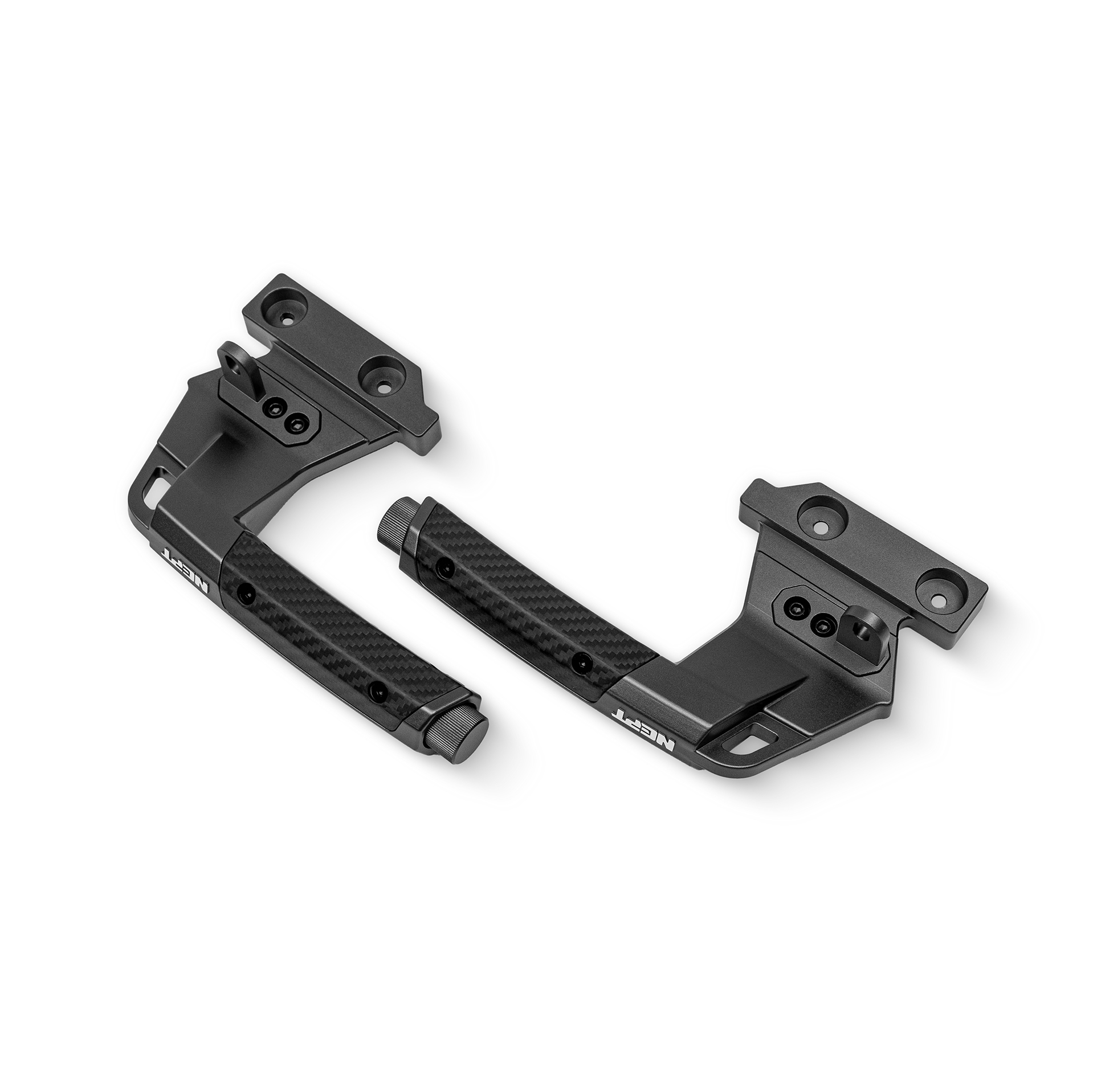Carbon fiber roof handle with broken Windows