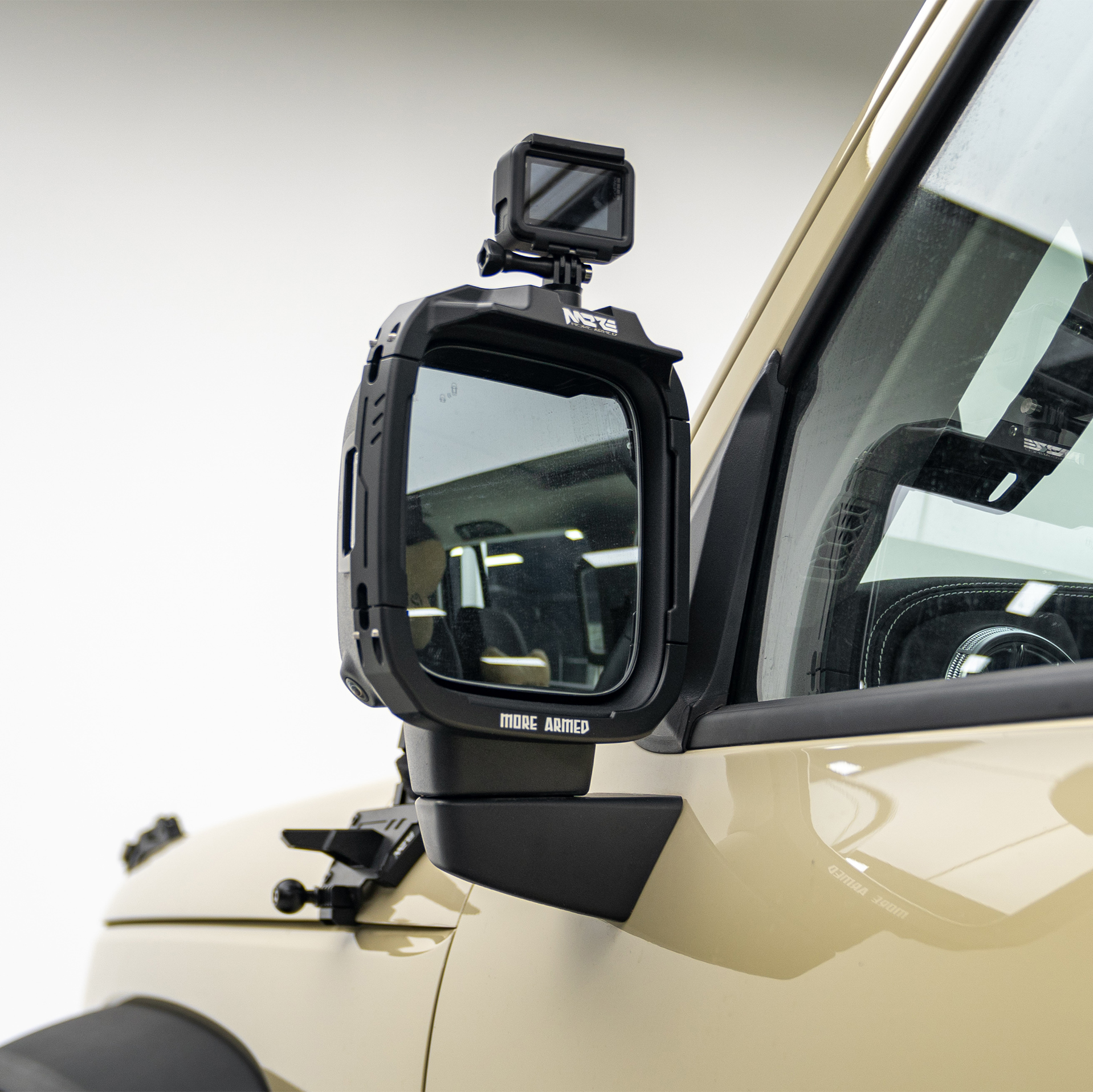 Multi-function rearview mirror rain shield