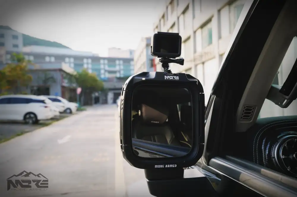 Multi-function rearview mirror rain shield